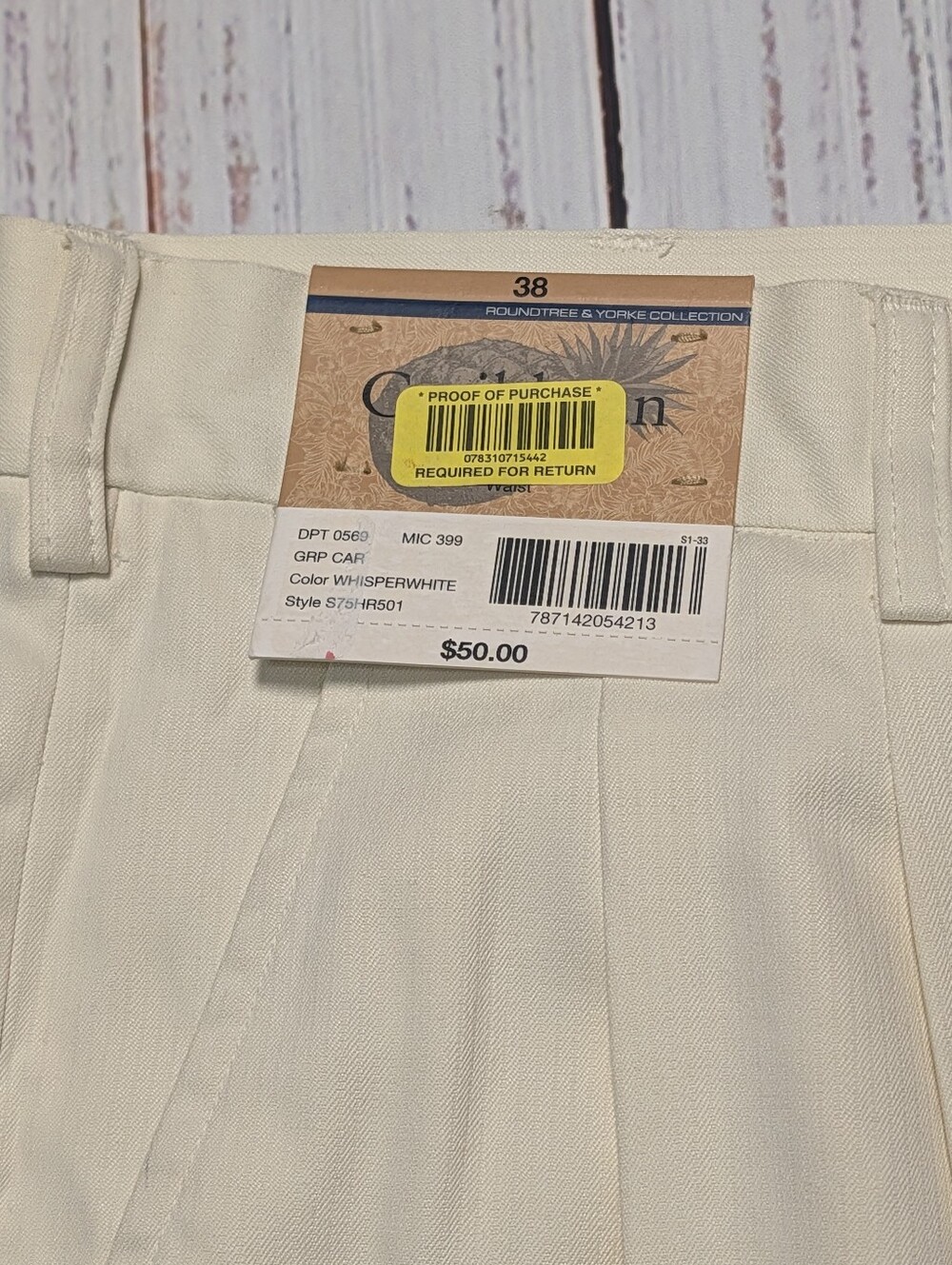 Roundtree & Yorke Caribbean Silk Shorts Cream Size 38 NWT - Picture 4 of 13